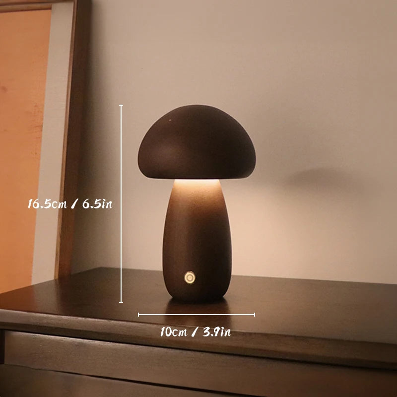 Wooden Mushroom Decorative Lamp