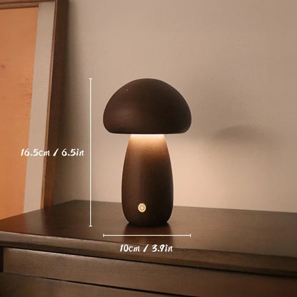 Wooden Mushroom Decorative Lamp