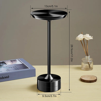 Metal Touch Lamp – Portable, Rechargeable, 3 Light Settings