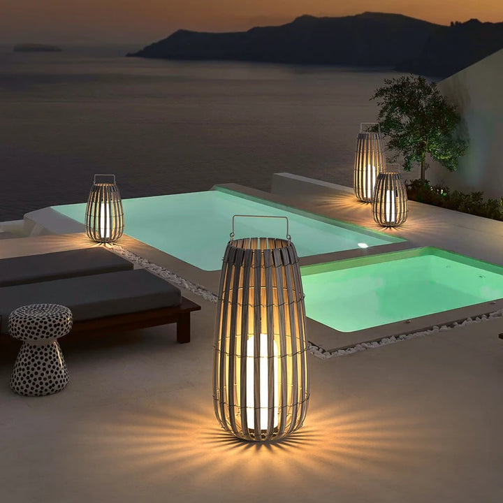 Rattan Garden Lamp | Waterproof & Rechargeable