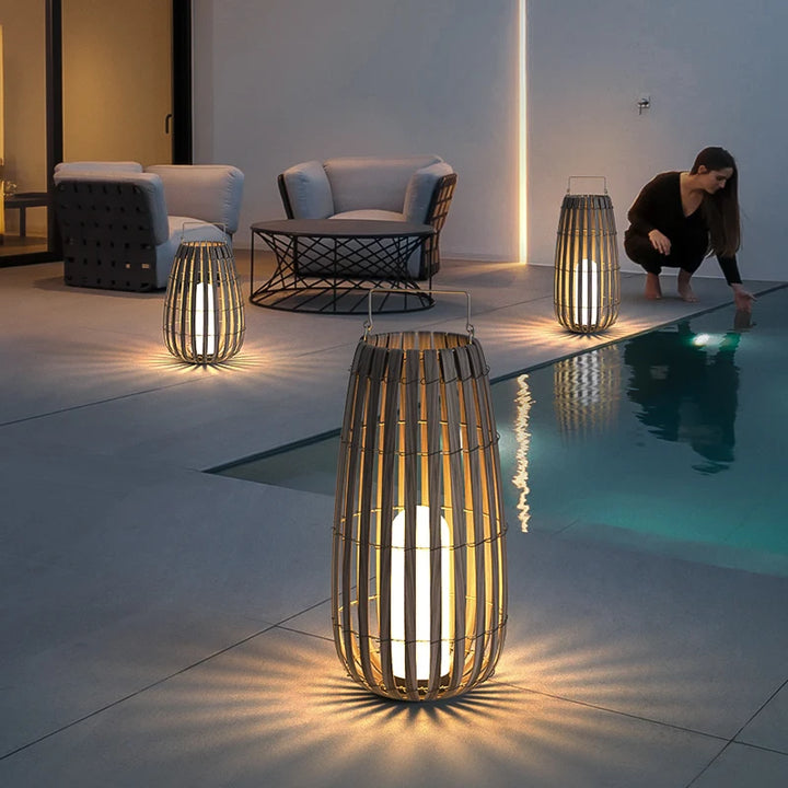 Rattan Garden Lamp | Waterproof & Rechargeable