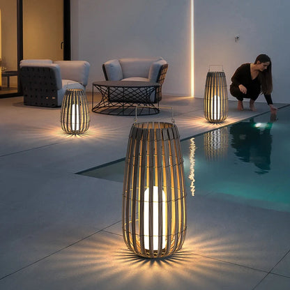 Rattan Garden Lamp | Waterproof & Rechargeable