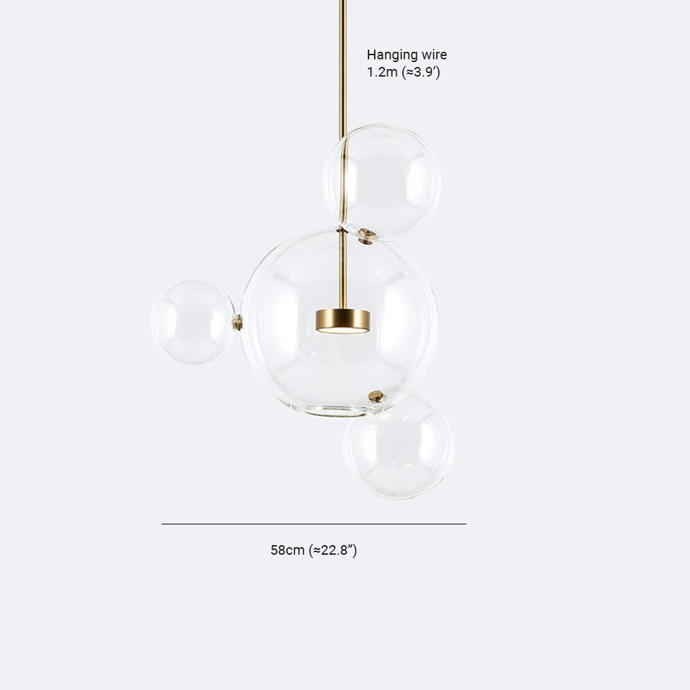 Hailie Glass Bubble Cluster Pendant Light – Frosted Glass, 1/3/5 Heads