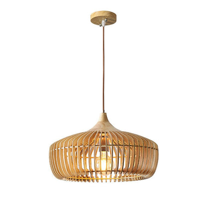 Ozawa Nordic Japanese Pendant Light – Wood, E27, 5–10 m²