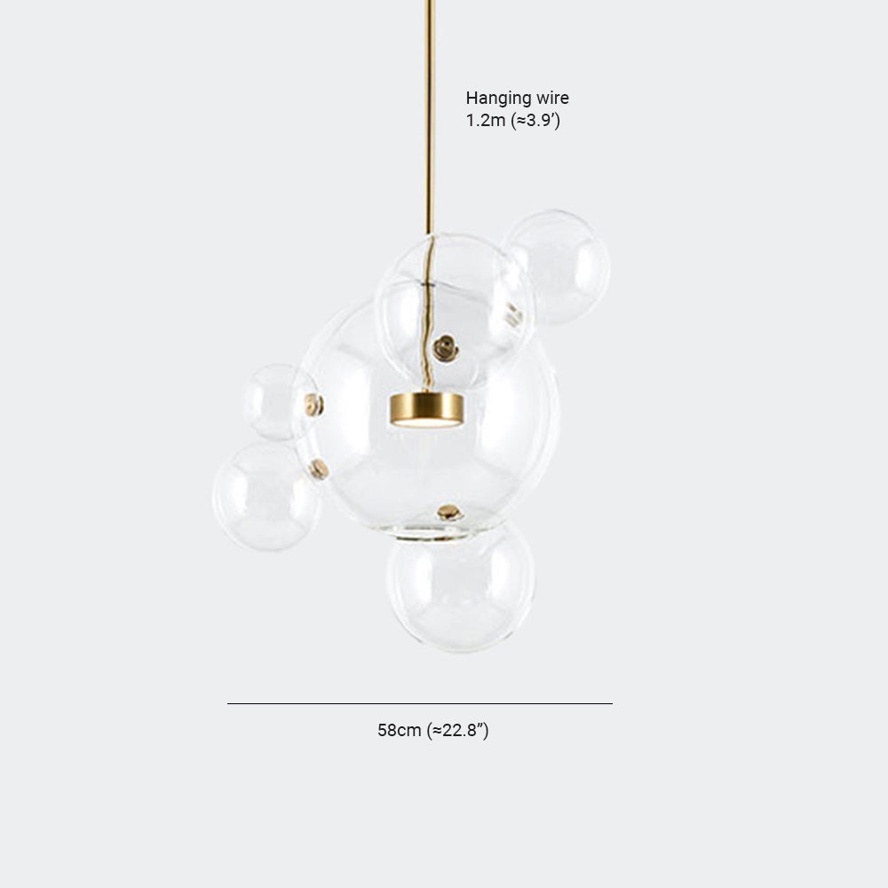 Hailie Glass Bubble Cluster Pendant Light – Frosted Glass, 1/3/5 Heads