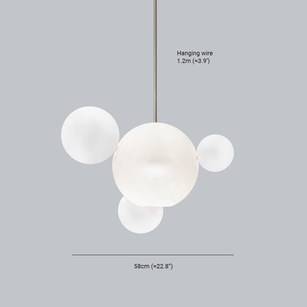 Hailie Glass Bubble Cluster Pendant Light – Frosted Glass, 1/3/5 Heads