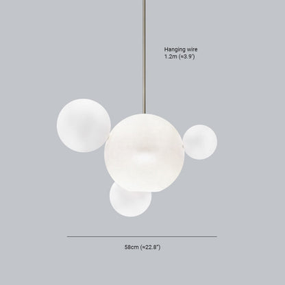 Hailie Glass Bubble Cluster Pendant Light – Frosted Glass, 1/3/5 Heads