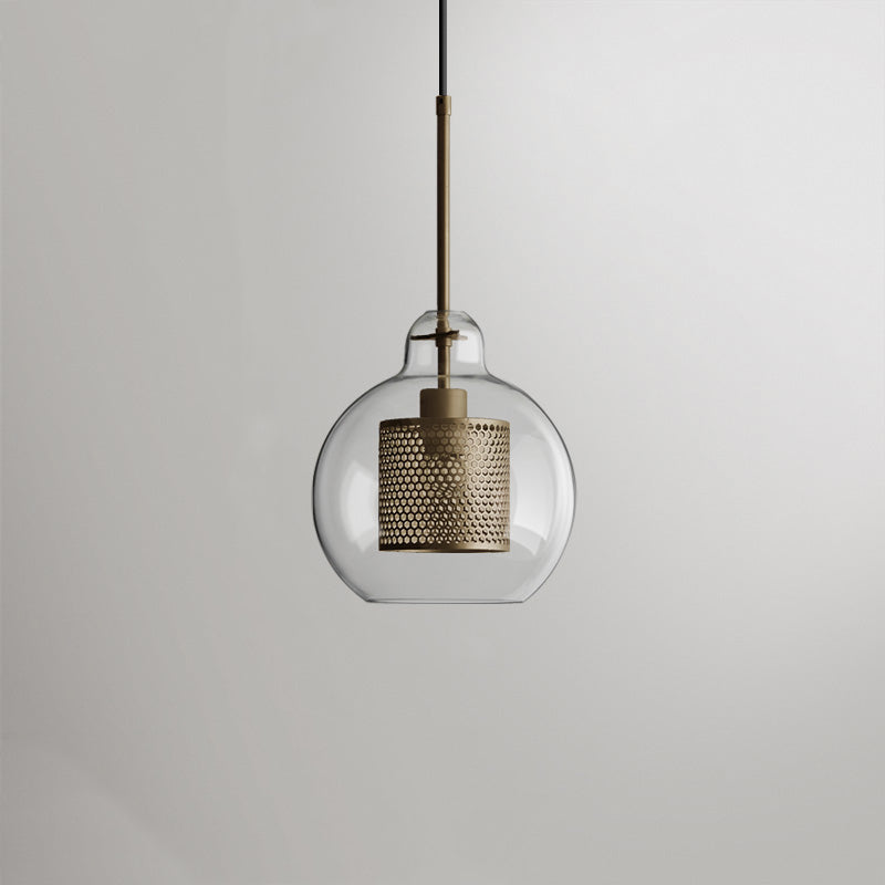 Gold Pendant Light With Glass Shade Soft Glow