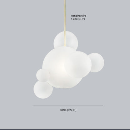 Hailie Glass Bubble Cluster Pendant Light – Frosted Glass, 1/3/5 Heads