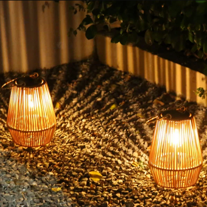 Rattan Solar Lantern – Outdoor Lighting