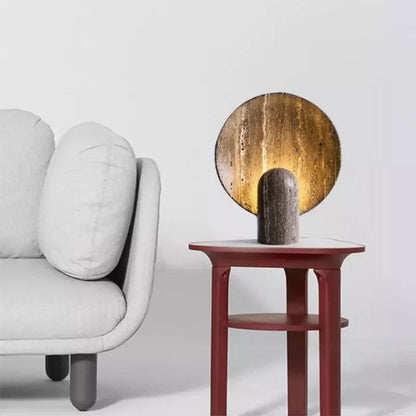 Travertine-Effect Stone Lamp – Mineral Elegance for Your Interior