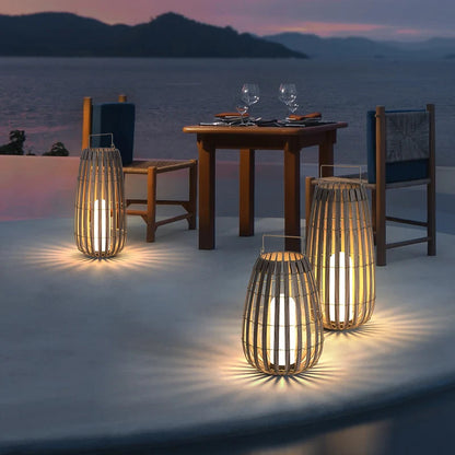 Rattan Garden Lamp | Waterproof & Rechargeable