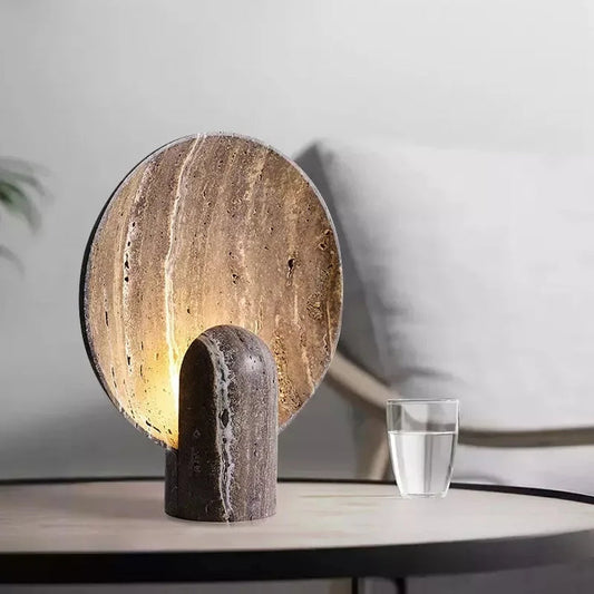 Travertine-Effect Stone Lamp – Mineral Elegance for Your Interior