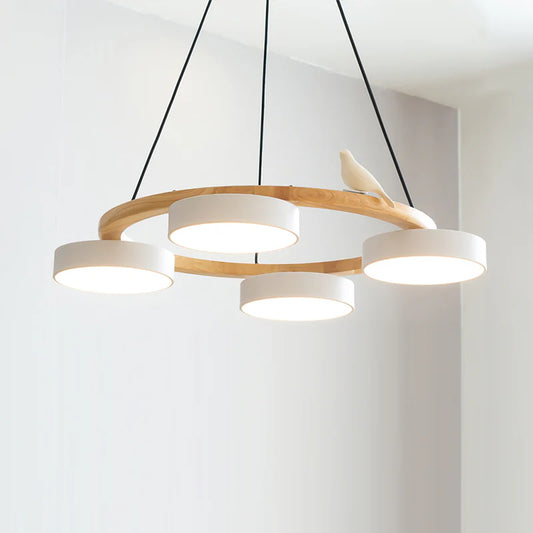 Morandi Modern Chandelier – Metal, Wood, Resin, Acrylic, 4–5 Lights