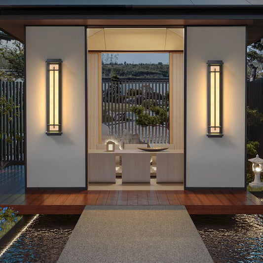 Orr Square Metal Imitation Alabaster Resin Outdoor Wall Light – IP65, LED