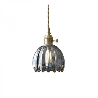 Japanese Retro Glass Pendant with Floral Design | Elegant Traditional Lighting