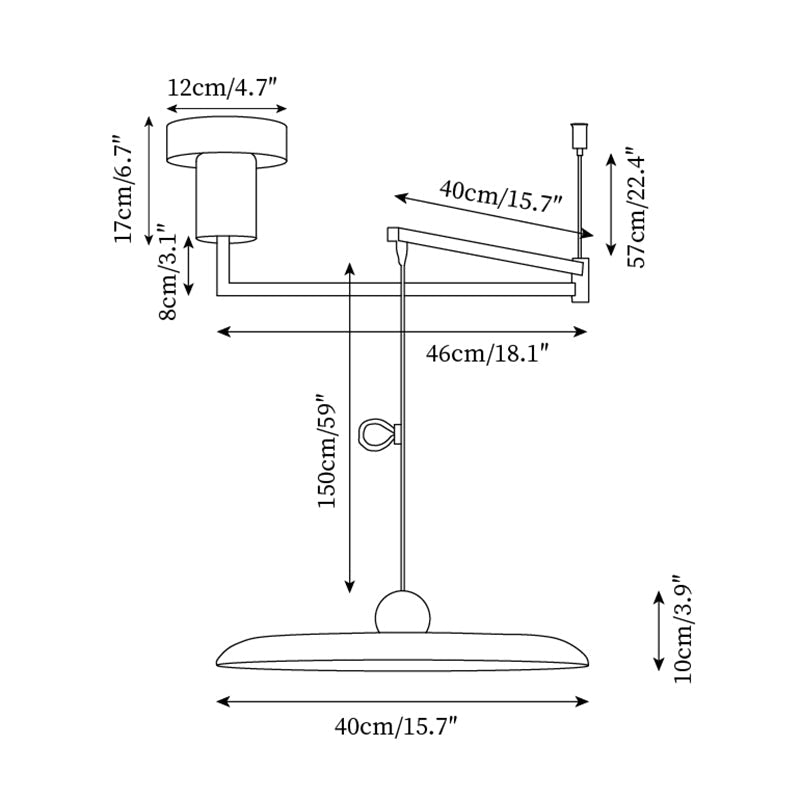 Industrial Pendant Light With Adjustable Arm