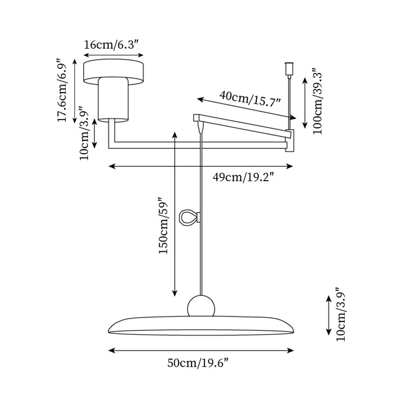Industrial Pendant Light With Adjustable Arm