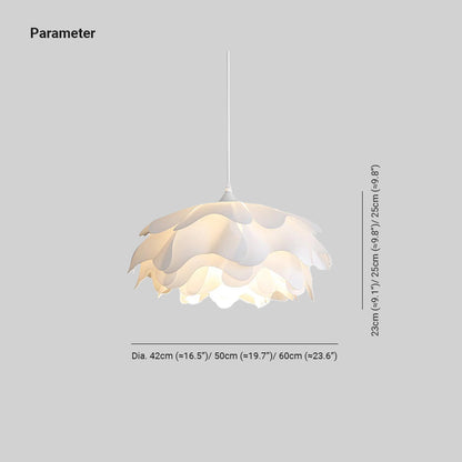 Renée Flower-Shaped Acrylic Pendant Light – Metal Frame, E27 Socket