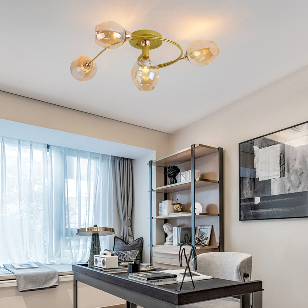 Nordic LED Ceiling Chandelier – Modern Glass Retro Pendant Lamp