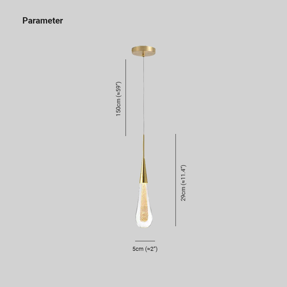 Kristy Crystal Droplet Pendant Light – Gold Finish