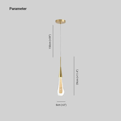 Kristy Crystal Droplet Pendant Light – Gold Finish