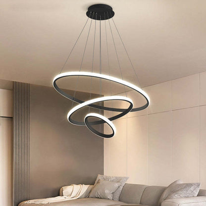 Arisha Modern Ring Pendant Light – Metal & Silicon, 2/3/4 Rings