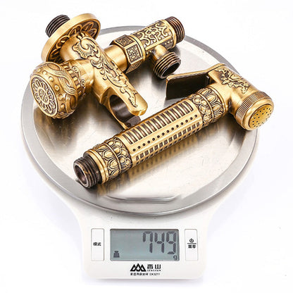 Antique Brass Bathroom Bidet Exquisite Carved With Hand Sprayer-Bidet Faucet-Index Bath