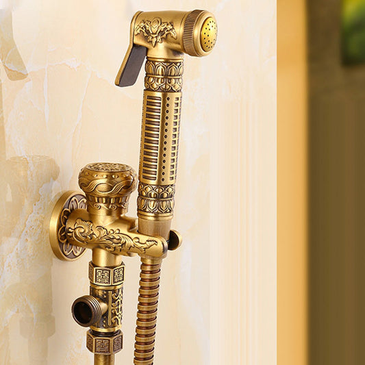 Antique Brass Bathroom Bidet Exquisite Carved With Hand Sprayer-Bidet Faucet-Index Bath