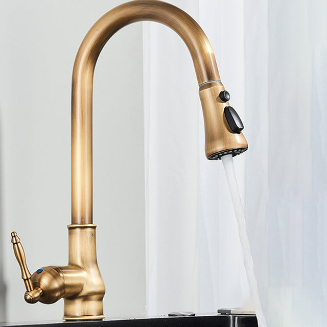 Kitchen Faucet - Antique Brass Kitchen Faucet Pull Out Spout Kitchen Faucet Mixer Tap