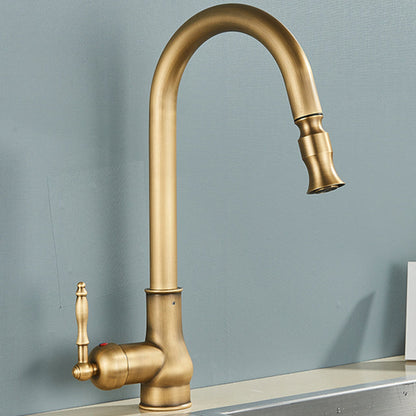 Kitchen Faucet - Antique Brass Kitchen Faucet Pull Out Spout Kitchen Faucet Mixer Tap