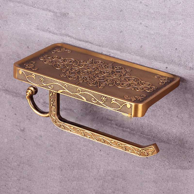 Antique Brass Paper Holder Bathroom Mobile Holder Toilet Holder-Shower Accessories-Index Bath