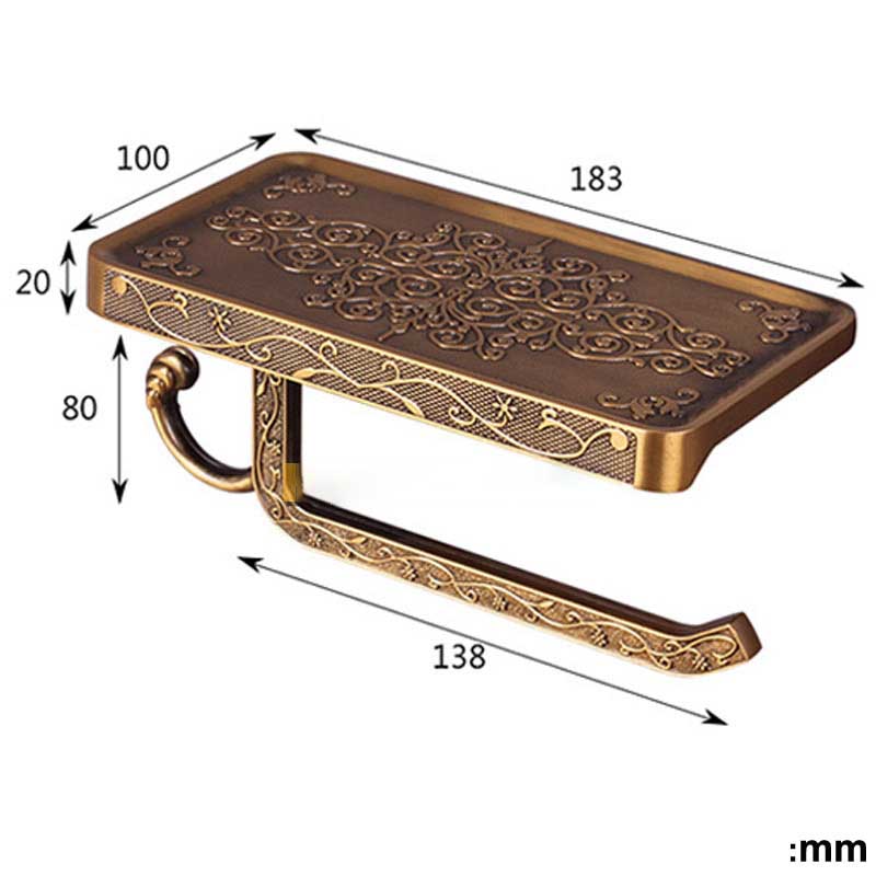 Antique Brass Paper Holder Bathroom Mobile Holder Toilet Holder-Shower Accessories-Index Bath