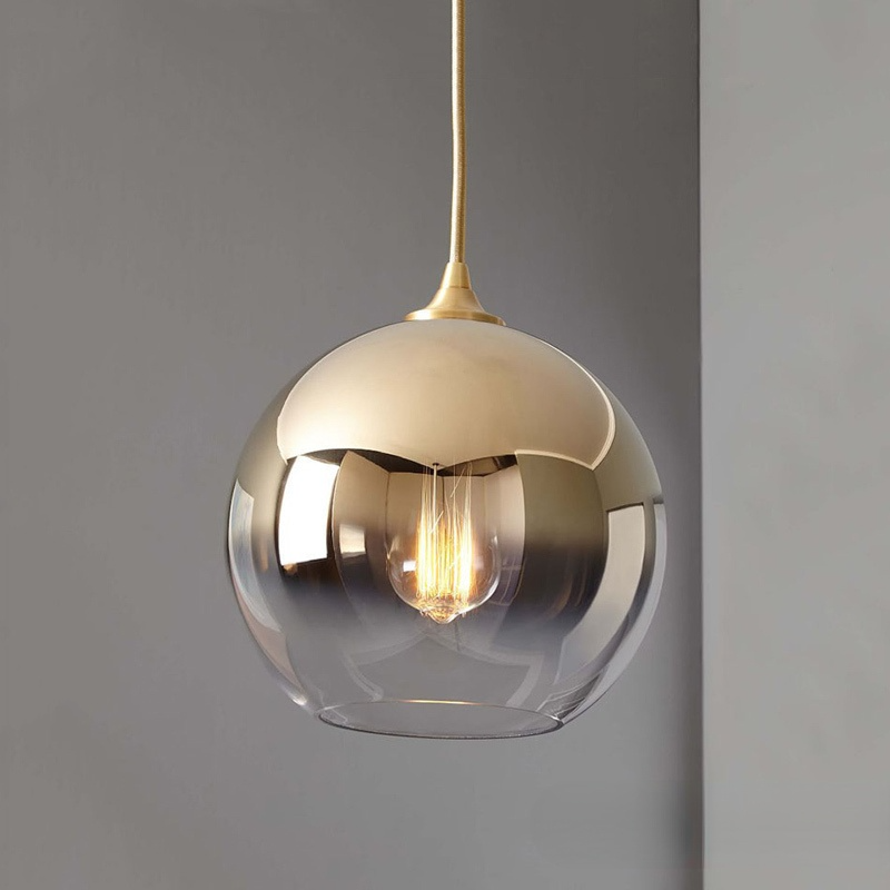 Levy Gradient Pendant Light – Modern Glass Globe, 5.9–15.8"