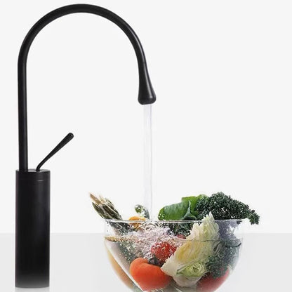 Basin Faucet Single Lever 360 Rotation Spout Modern Brass Mixer Tap-Basin Faucet-Index Bath-Black-Short-Index Bath