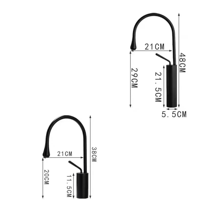 Basin Faucet Single Lever 360 Rotation Spout Modern Brass Mixer Tap-Basin Faucet-Index Bath-Black-Short-Index Bath