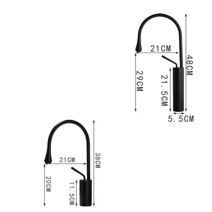 Basin Faucet Single Lever 360 Rotation Spout Modern Brass Mixer Tap-Basin Faucet-Index Bath-Black-Short-Index Bath