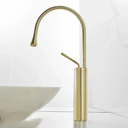 Basin Faucet Single Lever 360 Rotation Spout Modern Brass Mixer Tap-Basin Faucet-Index Bath-Brushed Gold-Tall-Index Bath