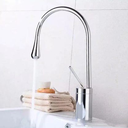 Basin Faucet Single Lever 360 Rotation Spout Modern Brass Mixer Tap-Basin Faucet-Index Bath-Chrome-Short-Index Bath