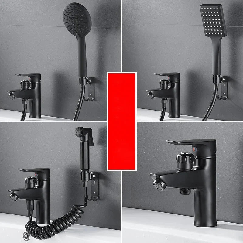 Bathroom Basin Faucet Single Handle Tap Sink Faucet with Shower Head-Shower Faucet-Index Bath-A-Index Bath
