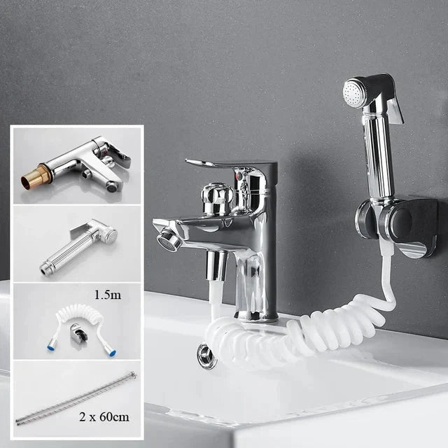 Bathroom Basin Faucet Single Handle Tap Sink Faucet with Shower Head-Shower Faucet-Index Bath-E-Index Bath