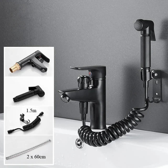 Bathroom Basin Faucet Single Handle Tap Sink Faucet with Shower Head-Shower Faucet-Index Bath-F-Index Bath