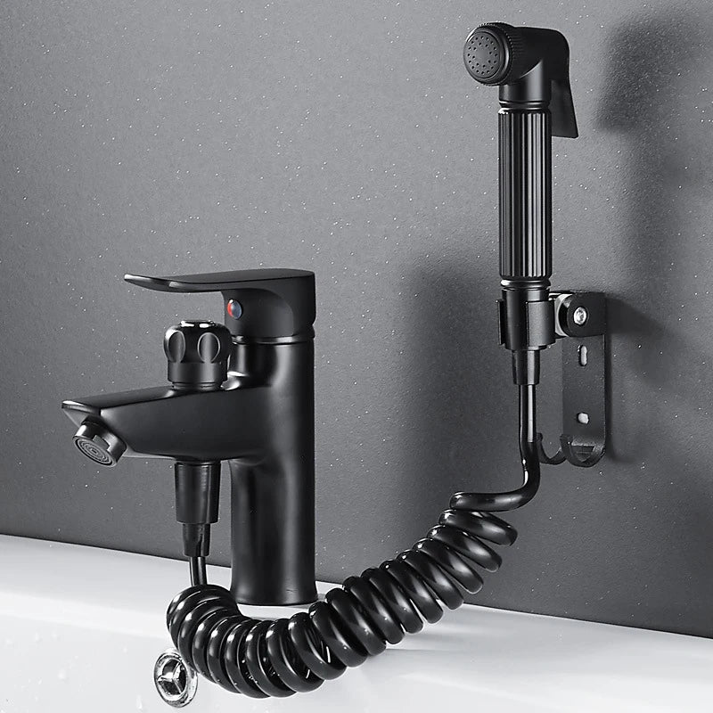 Bathroom Basin Faucet Single Handle Tap Sink Faucet with Shower Head-Shower Faucet-Index Bath-A-Index Bath
