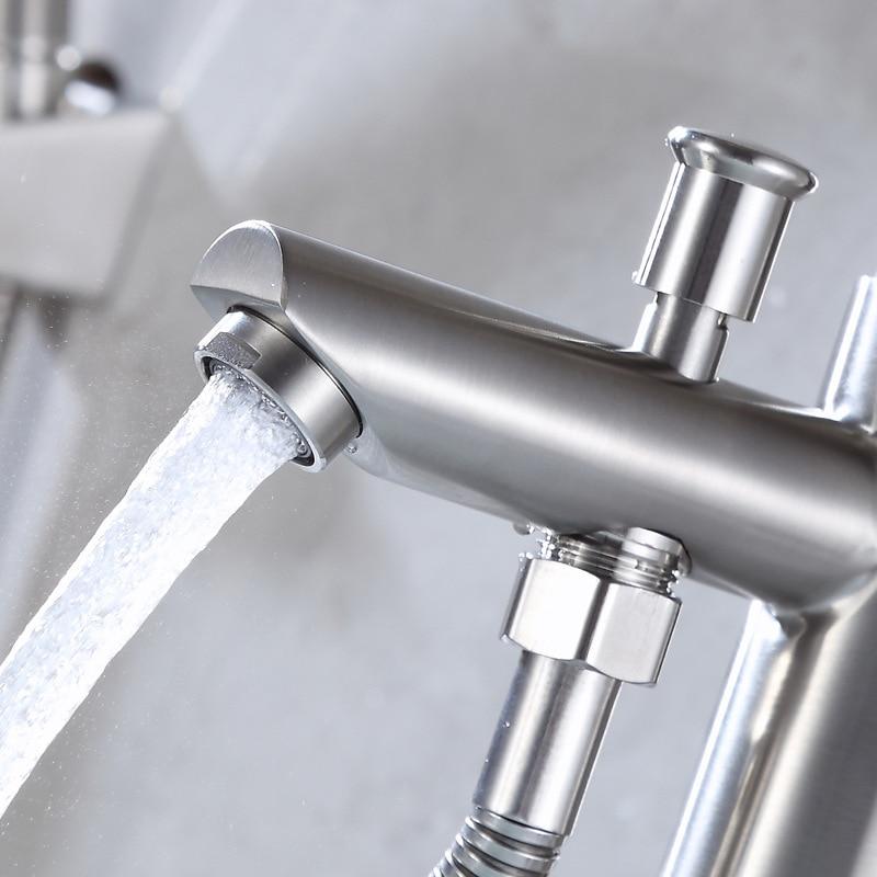 Basin Faucet - Bathroom Deck Mounted Sink Mixer Tap With Shower Head