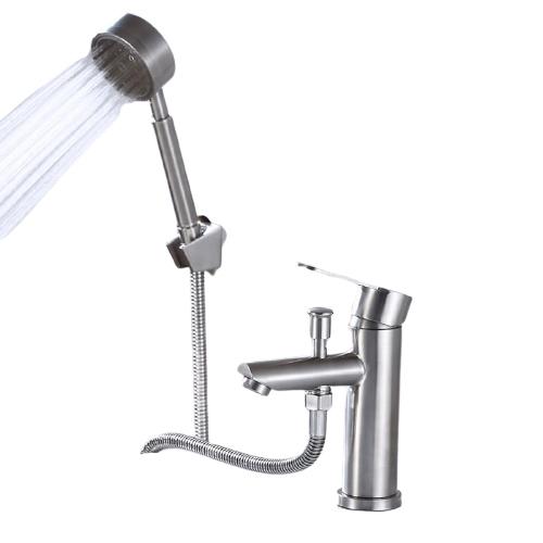 Basin Faucet - Bathroom Deck Mounted Sink Mixer Tap With Shower Head