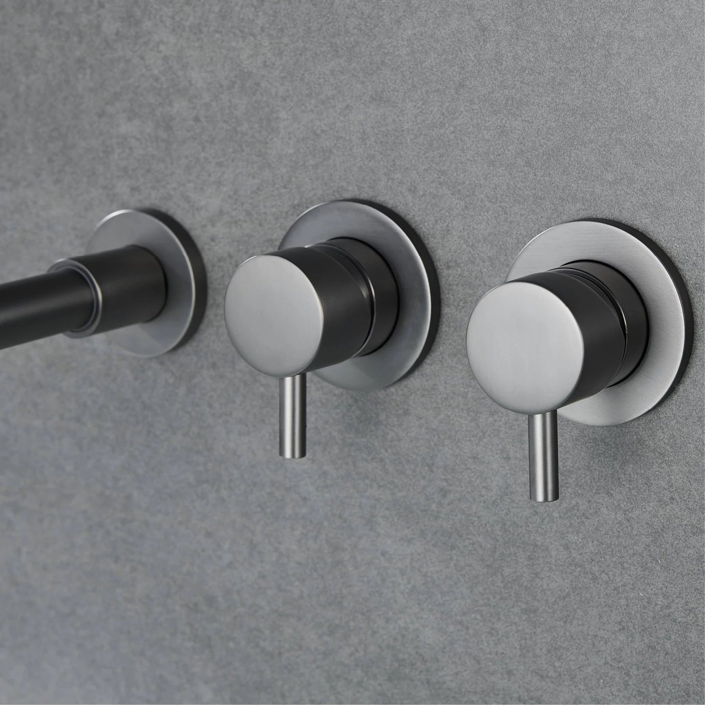 Bathroom Faucet Wall Mount Design Dual Handle Split Type Bathtub Tap-Shower Faucet-Index Bath-Brushed Gold A-Index Bath