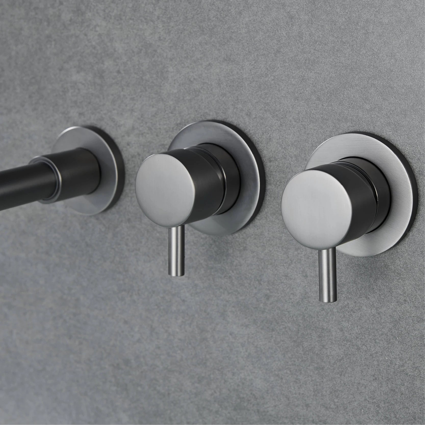 Bathroom Faucet Wall Mount Design Dual Handle Split Type Bathtub Tap-Shower Faucet-Index Bath-Brushed Gold A-Index Bath