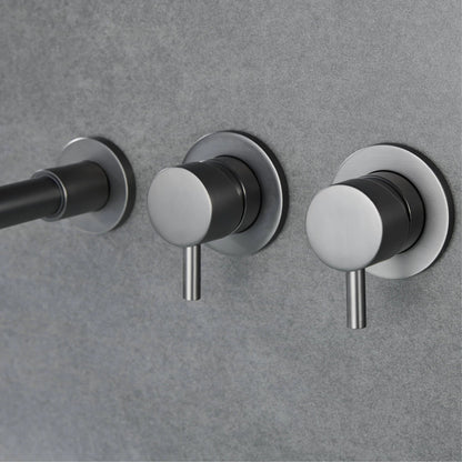 Bathroom Faucet Wall Mount Design Dual Handle Split Type Bathtub Tap-Shower Faucet-Index Bath-Brushed Gold A-Index Bath