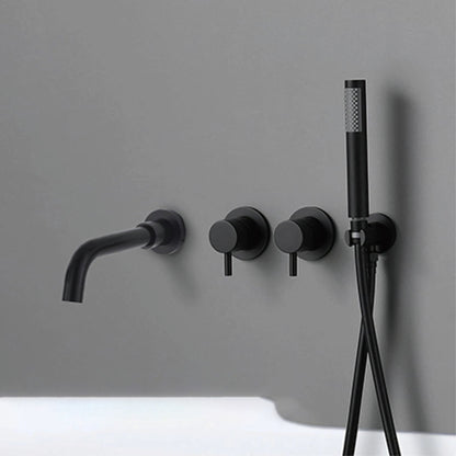 Bathroom Faucet Wall Mount Design Dual Handle Split Type Bathtub Tap-Shower Faucet-Index Bath-Matte Black A-Index Bath