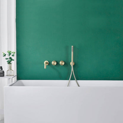 Bathroom Shower Faucet Set Mixer Valve Brushed Hand Bath Tub Spout-Shower Faucet-Index Bath